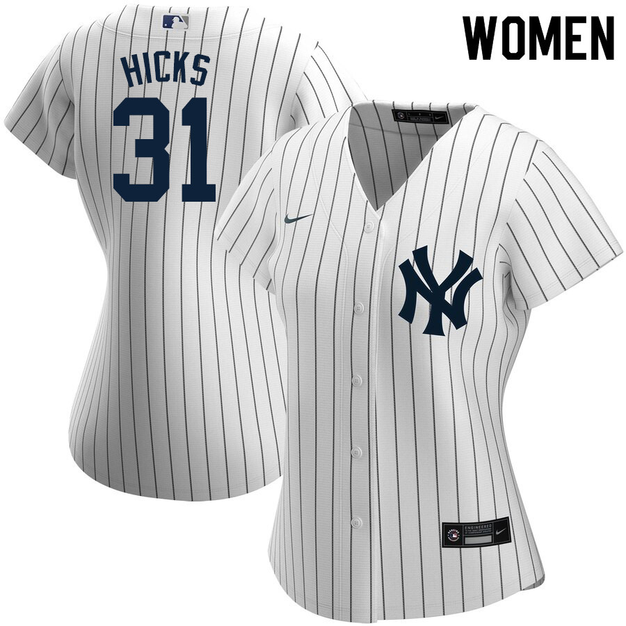2020 Nike Women #31 Aaron Hicks New York Yankees Baseball Jerseys Sale-White